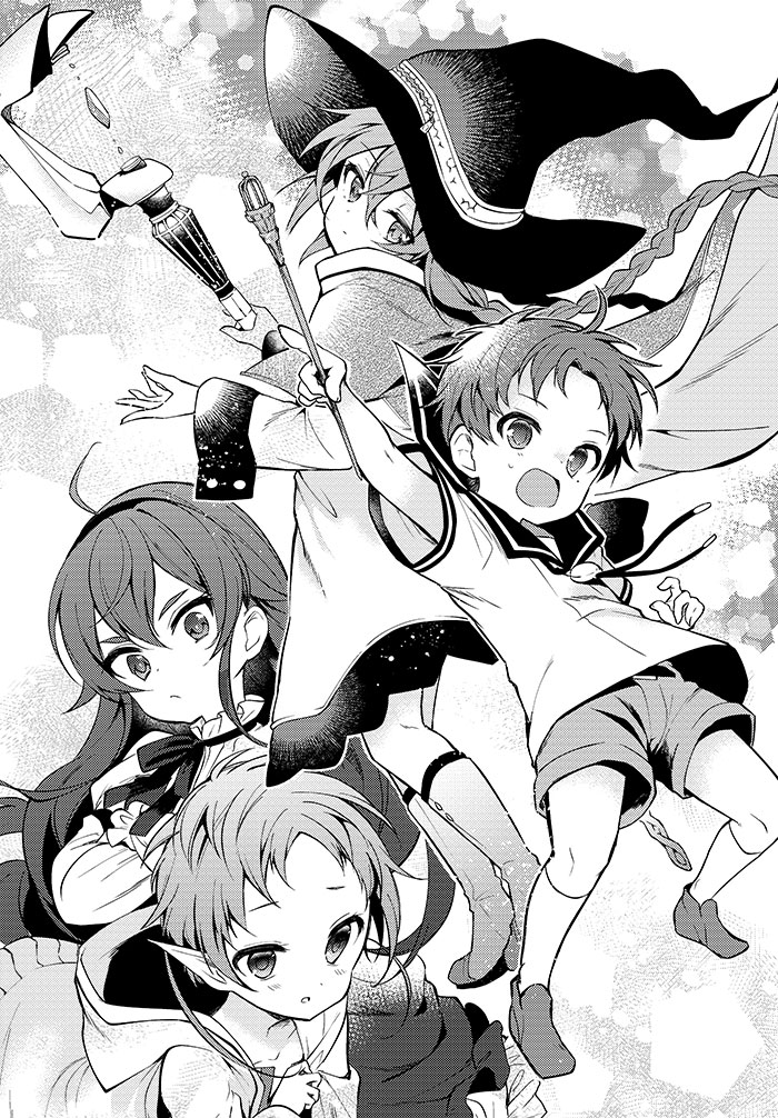 「無職転生 ～4コマになっても本気だす～」第1話の扉ページ。