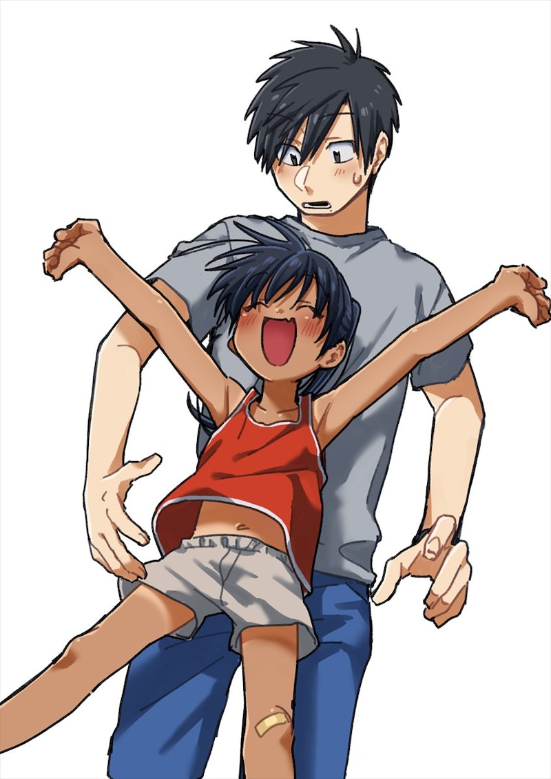 10月24日から30日までに登録された作品で、アクセス上位だった「田舎に帰るとやけになついた褐色ポニテショタがいる」のビジュアル。