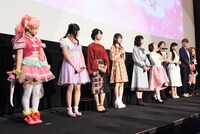 「映画HUGっと！プリキュア▽ふたりはプリキュア オールスターズメモリーズ」初日舞台挨拶の様子。