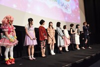 「映画HUGっと！プリキュア▽ふたりはプリキュア オールスターズメモリーズ」初日舞台挨拶の様子。