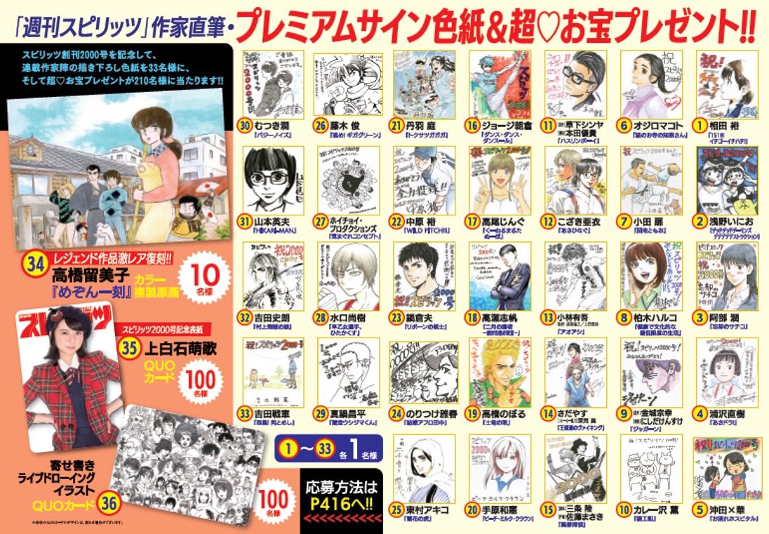 週刊ビッグコミックスピリッツ48号のプレゼント企画。