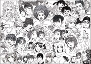 マンガ家37名による寄せ書き。