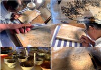 「ドラえもん」浮世絵木版画製作工程。