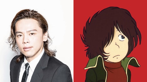 左から中川晃教、星野鉄郎のイラスト。 (c)松本零士・東映アニメーション