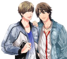 Prince-Oneの2人。左から京条竜（CV：田丸篤志）、相良辰生（CV：佐藤拓也）。