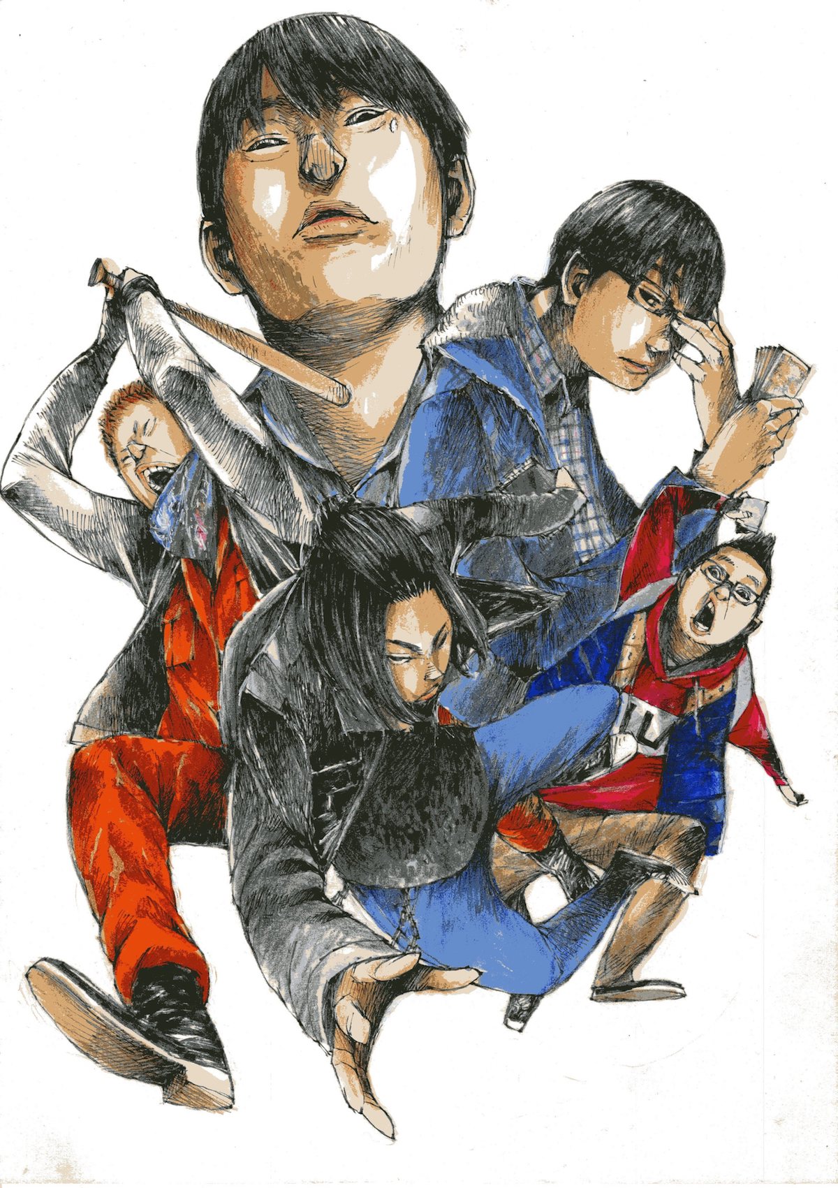 肥谷圭介による描き下ろしイラスト。