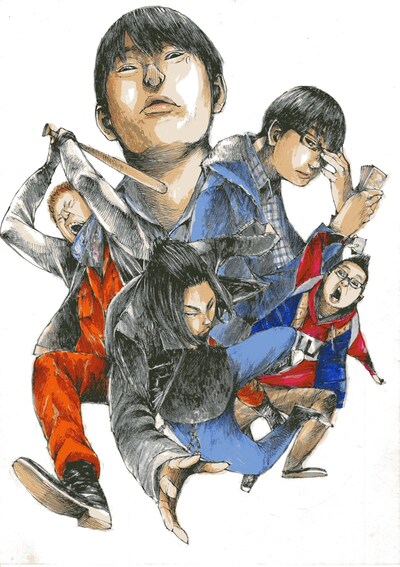 肥谷圭介による描き下ろしイラスト。