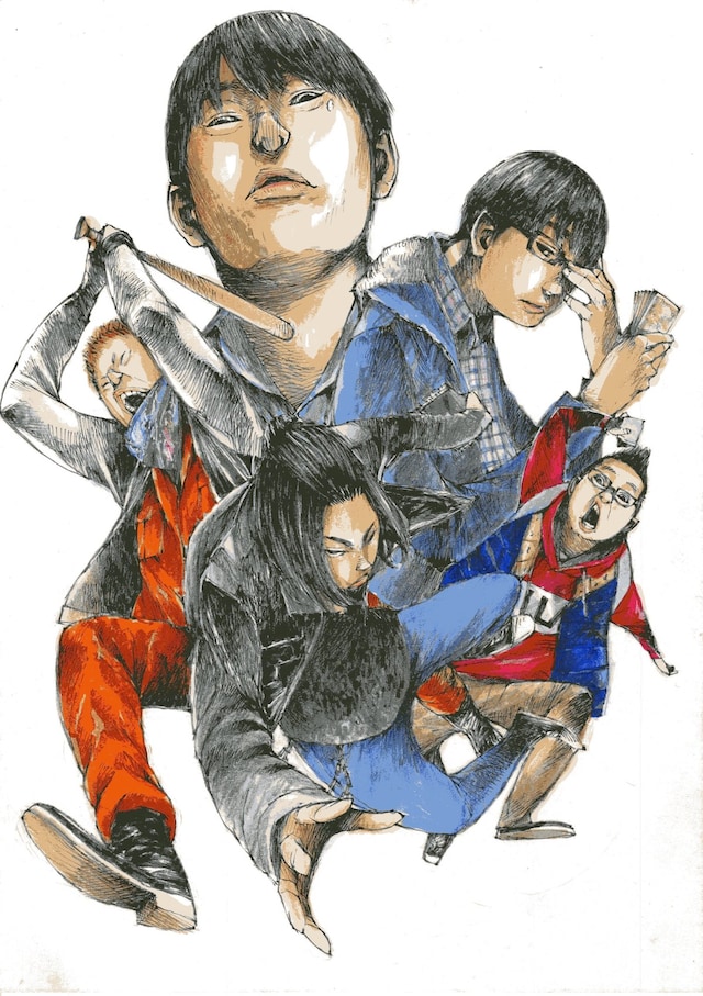 肥谷圭介による描き下ろしイラスト。