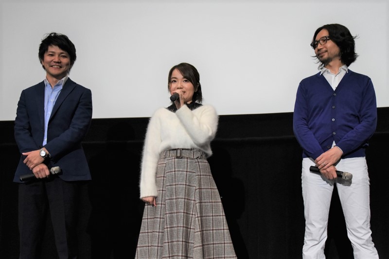 左から「HUGっと！プリキュア」プロデューサーの内藤圭祐、キュアエール／野乃はな役の引坂理絵、シリーズディレクターの座古明史。
