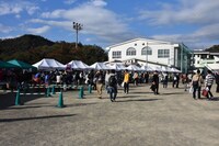 校庭に並ぶ出店。