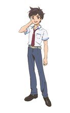 矢逆一稀（CV：村瀬歩）。中学2年生。かつてはサッカーが好きな明るい少年だったが、今は「あること」に夢中。