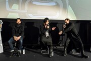 「メガロボクス」の劇場上映イベント「ベストバウト上映」より。左から森山洋監督、細谷佳正、安元洋貴。