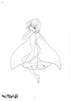 「花待ついばら めぐる春」の直筆線画。