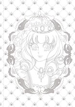 「大人のぬりえ ベルサイユのばら なぞり描き編」に収録されている線画。(c)池田理代子プロダクション