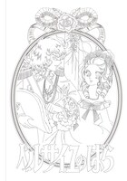 「大人のぬりえ ベルサイユのばら なぞり描き編」に収録されている線画。(c)池田理代子プロダクション