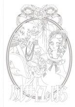 「大人のぬりえ ベルサイユのばら なぞり描き編」に収録されている線画。(c)池田理代子プロダクション