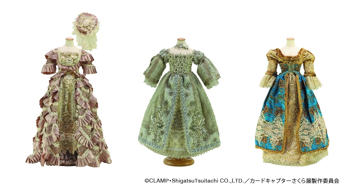 CLAMP手作りのドールサイズのミニドレス3着。
