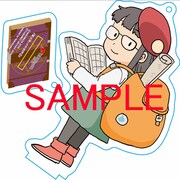 「魔法使いの印刷所」2巻のメロンブックス限定版に付属する美香のアクリルスタンドキーホルダー。