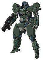 “クレーエI（アインス）”。グランディーガ帝国の量産型テウルギアで、武装を変更することで近距離戦から遠距離戦まで行える。小隊編成により様々な局面に対応が可能。