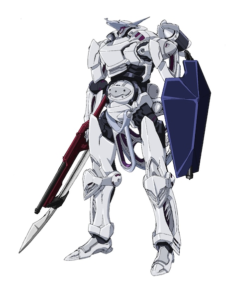 ソレイユ王国の主力テウルギア“ガルド”。ガンランスとシールドを携えている。機動性が高く、先頭に立って戦場を駆け巡る。