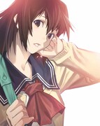 緒方剛志によるコミカライズ版「ブギーポップは笑わない 新装版」下巻のイラスト。