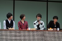左から堀江瞬、安済知佳、中島ヨシキ、津田健次郎。