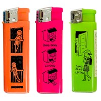 個展で販売されるライター。