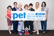 左からあまりかなり、君沢ユウキ、谷佳樹、植田圭輔、桑野晃輔、萩野崇、伊勢大貴。