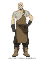 エルハルト（CV：安元洋貴）。メルロマルクで武器屋を営む体格の良い親父。オーダーメイドで蛮族の鎧を作るなど、武器屋としての腕も一流で、尚文たちは信頼を置いている。