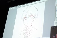 ライブペインティングの様子。