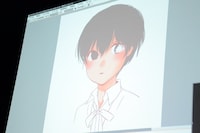 ライブペインティングの様子。