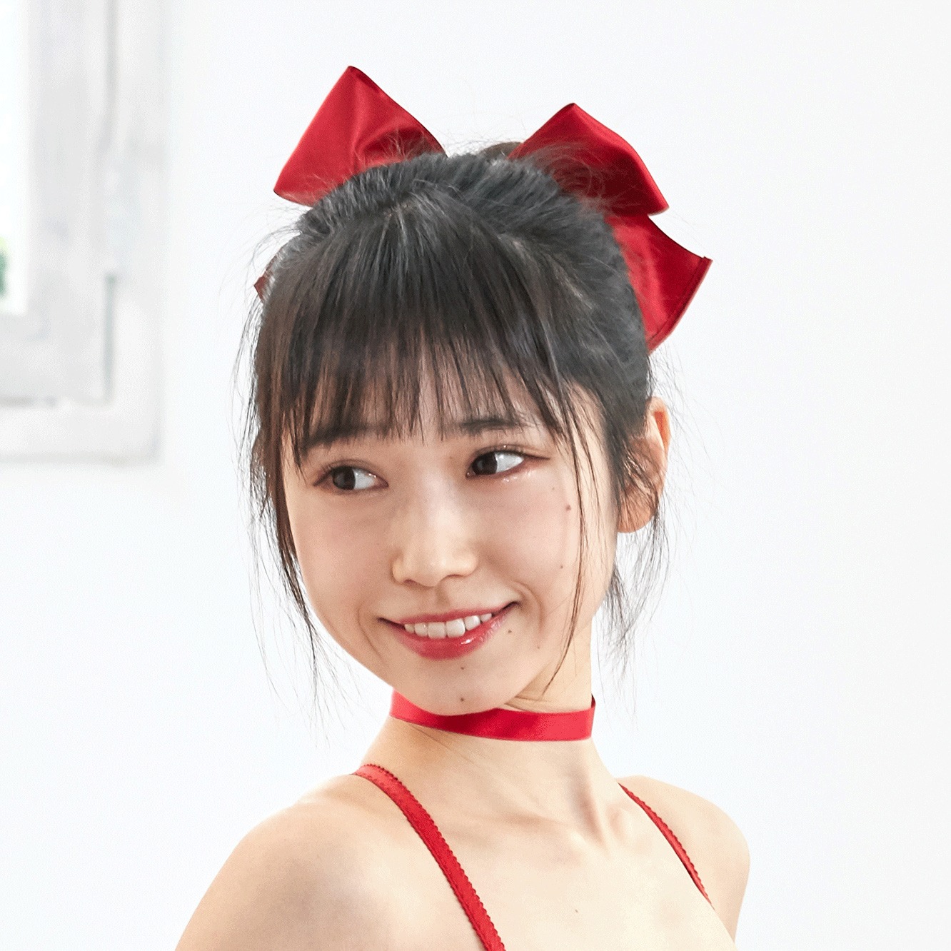 ねこ娘モデルのランジェリーセット着用例。