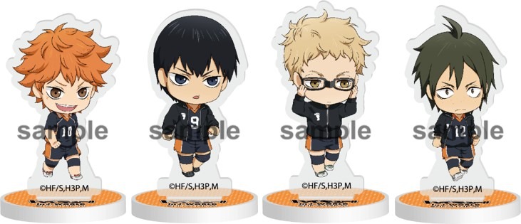 会場で販売されるミニアクリルスタンド（烏野）。