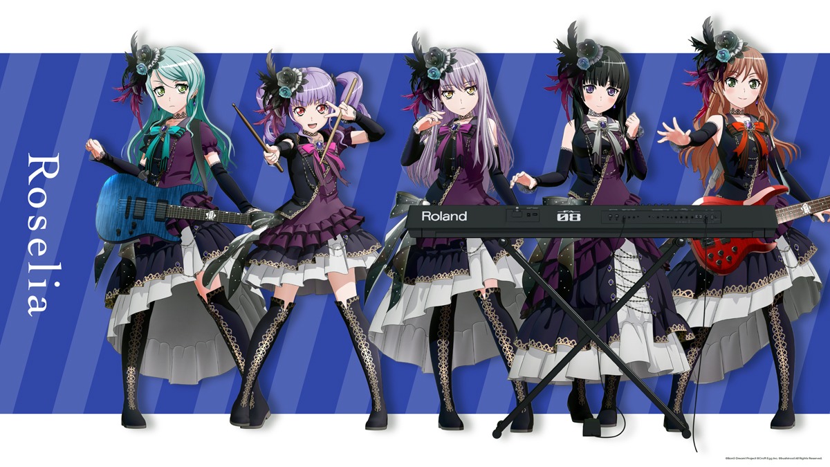 Roseliaの新ビジュアル。中央が湊友希那。