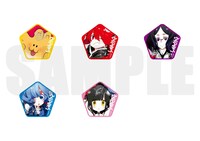 キャラクター缶バッジ全5種のデザイン（イラスト：鈴木次郎）。