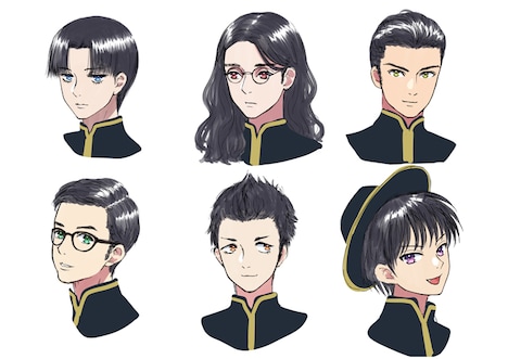 Go! Go! Glorious。左上から、東京ノエル、秋葉原ヨシキ、目白ヤクモ。左下から代々木フミヤ、原宿メル、渋谷ミカド。