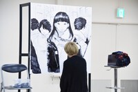 ライブドローイングの様子。