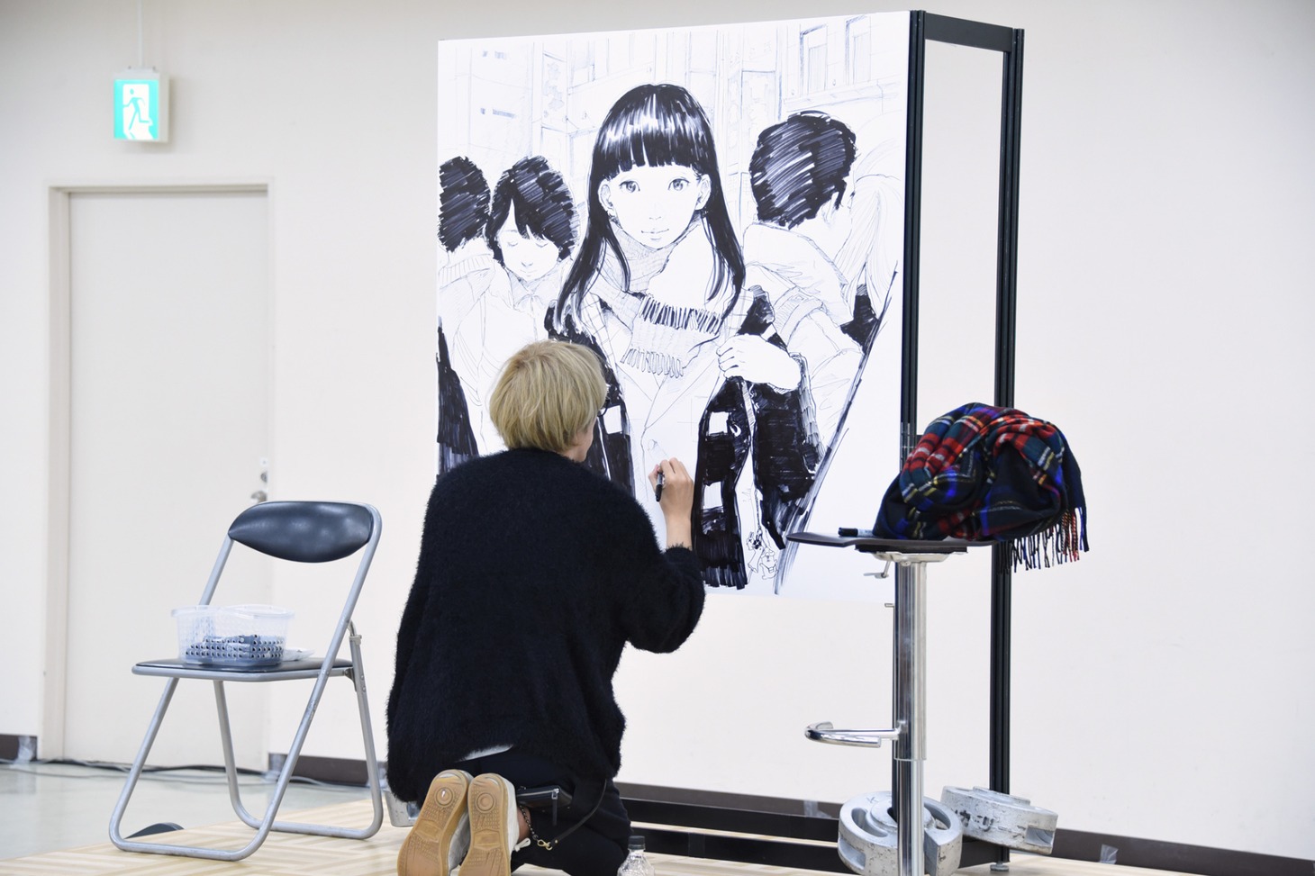 ライブドローイングの様子。