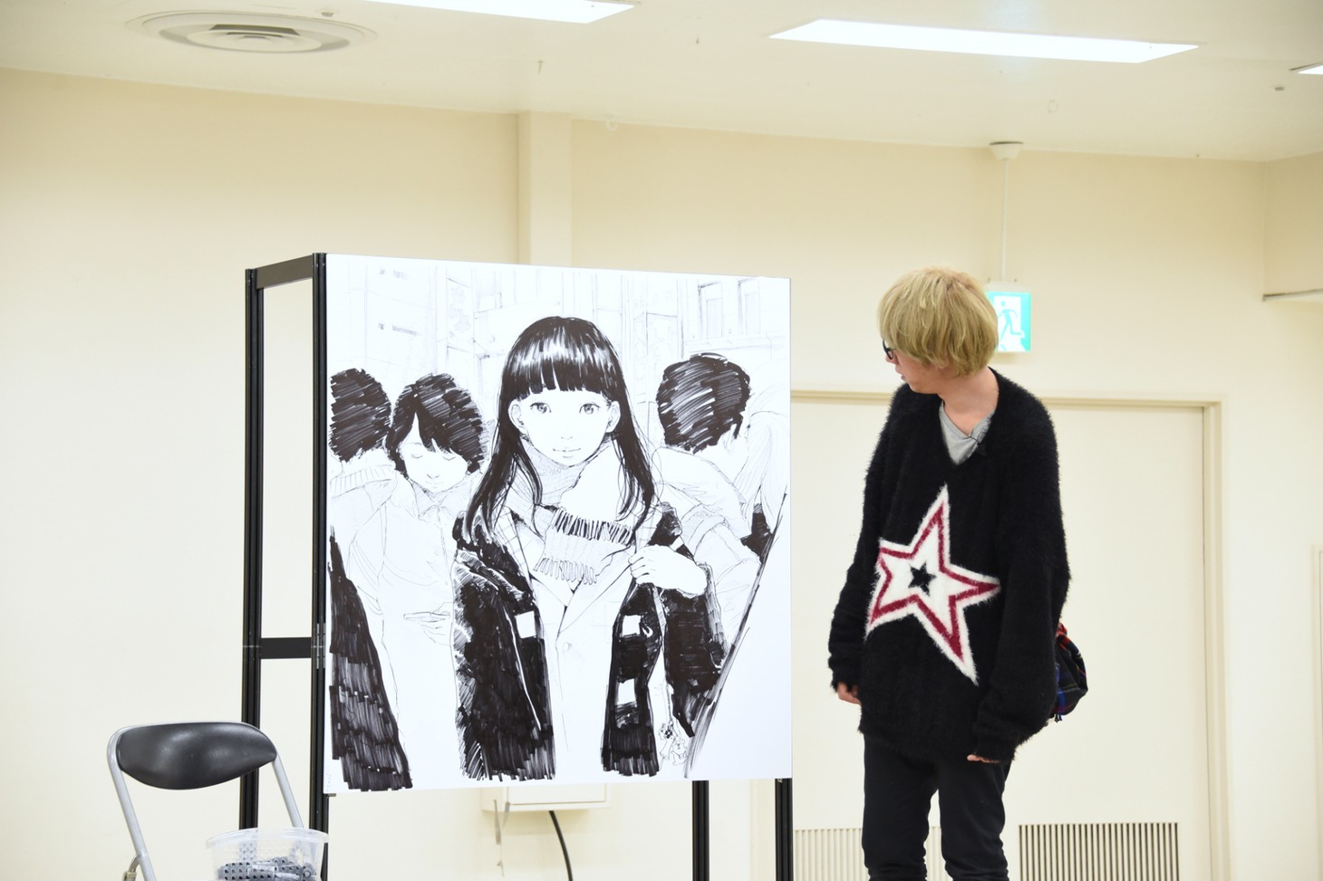 ライブドローイングの様子。