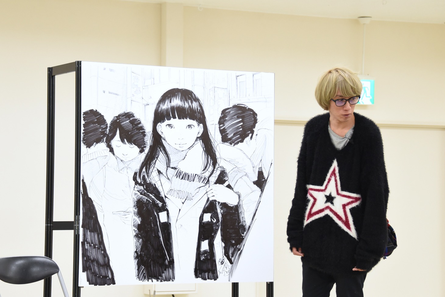 ライブドローイングの様子。