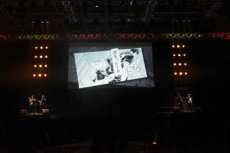 「ハイキュー!!」ステージイベントの生アテレコの様子。