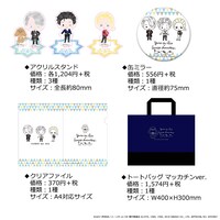 劇場で販売予定の「ユーリ!!! on ICE×Sanrio characters」の新グッズ。