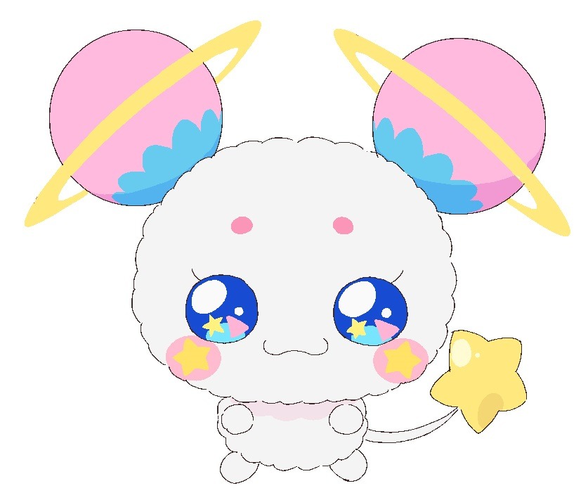 フワ（CV：木野日菜）。宇宙の未来を託すため、スタープリンセスたちが最後の希望として生み出した妖精。赤ちゃんのように幼く無垢な存在だが、封印されたスタープリンセスの力を解放したり、ワープホールを開いたりと不思議な力を持っている。またスタープリンセスの力を解放するとき、フワもパワーに応じて12変化する。