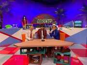 「ミュージック・シティーハンター」より、左から神谷明、木根尚登（TM NETWORK）、やついいちろう。