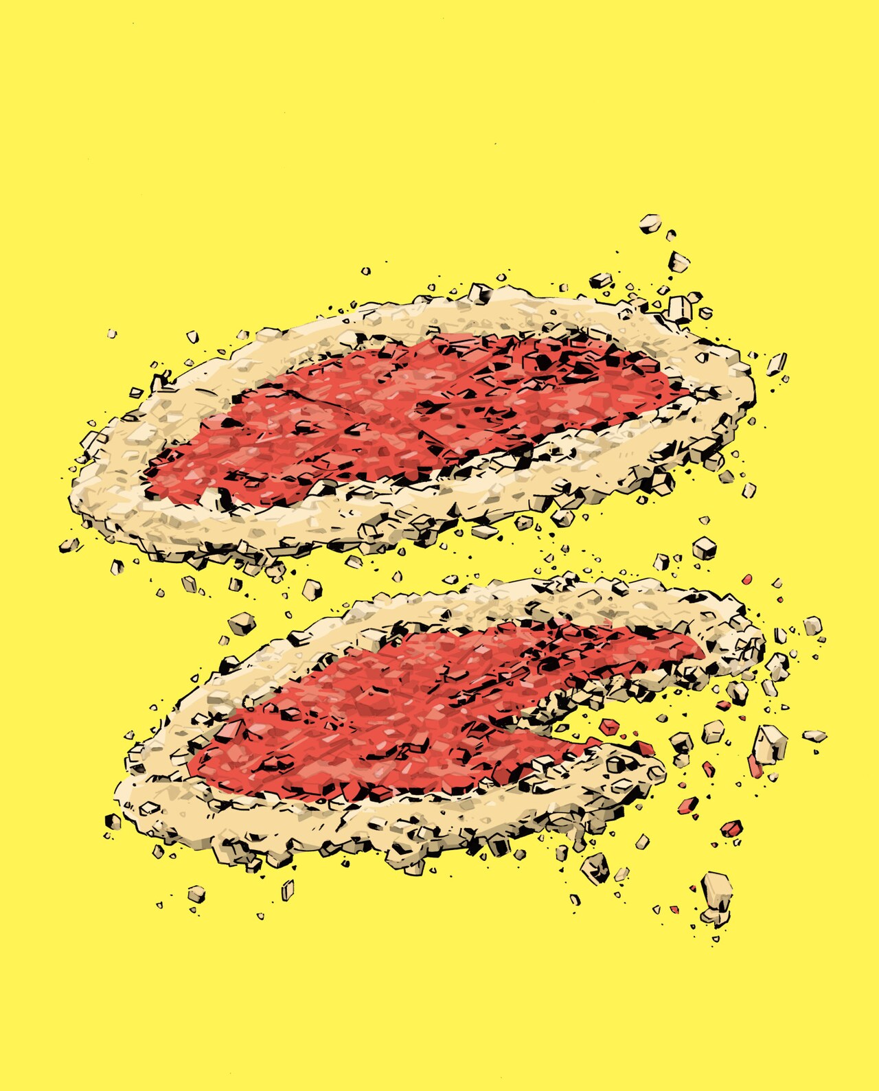 「二枚のピザ（レモン）」