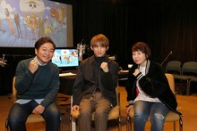 左から山口勝平、三宅健、田中真弓。