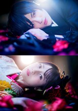 舞台版「BLACK BIRD」のキャストビジュアル。松村優演じる烏水匡、朝倉ふゆな演じる原田実沙緒。