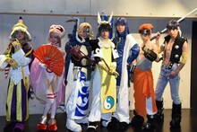 「ミュージカル封神演義-目覚めの刻-」囲み取材の様子。左から申公豹役の大平峻也、妲己役の石田安奈、聞仲役の畠中洋、太公望役の橋本祥平、楊ゼン役の安里勇哉、ナタク役の輝山立、黄天化役の陳内将。