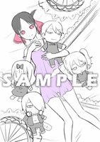 とらのあなの店舗別オリジナル特典のラフイラスト。