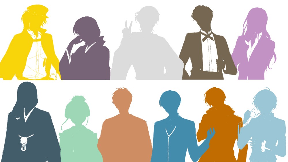 「明治東亰恋伽」ゲストキャラクターのシルエット。